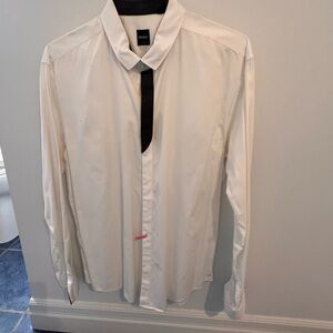 Boss Men's Elegant Cream Dress Shirt